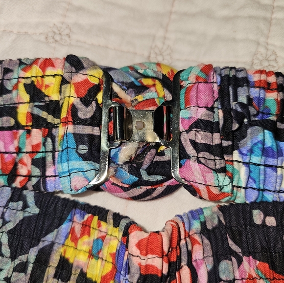 Vintage Multi Color Stretch Belt Knotted  Buckle Size Small - Picture 4 of 5